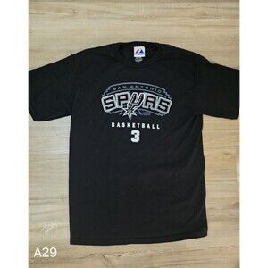 ​Vintage Majestic San Antonio Spurs George Hill #3 Player T-Shirt Men's M  Black
